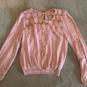Boutique Size S Light Pink Long Sleeve Blouse